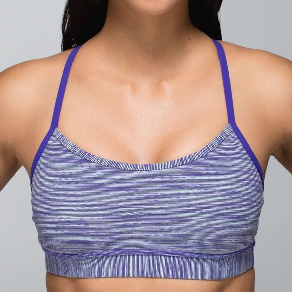 Lululemon Flow Y Bra IV Wee Are From Space Brusied Berry / Bruised Berry sz4 EUC - Picture 3 of 14